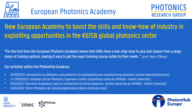 press release PhotonHub European Photonics Academy